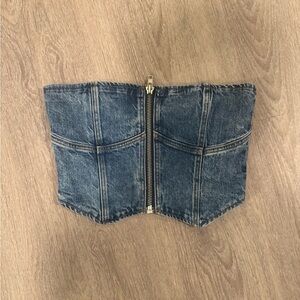 Reformation Denim Blue Corset Top